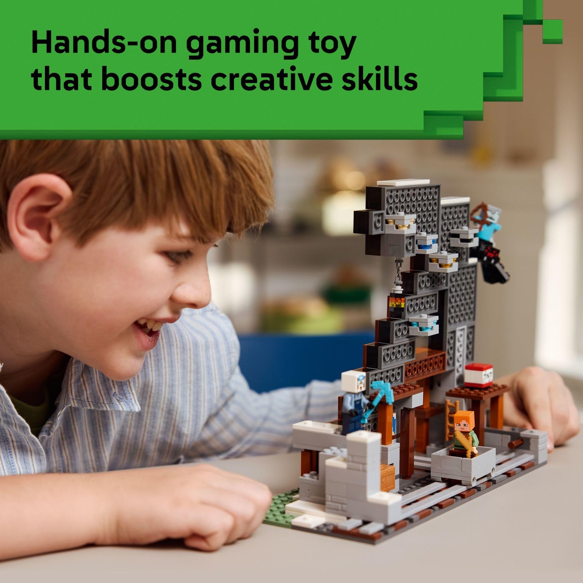 LEGO Minecraft the Pickaxe Mine Kids Toy - Building Set for Boys and Girls - Minecraft Toy for Gaming Fans 8+ - Includes Alex, Miner, and Stray Spider