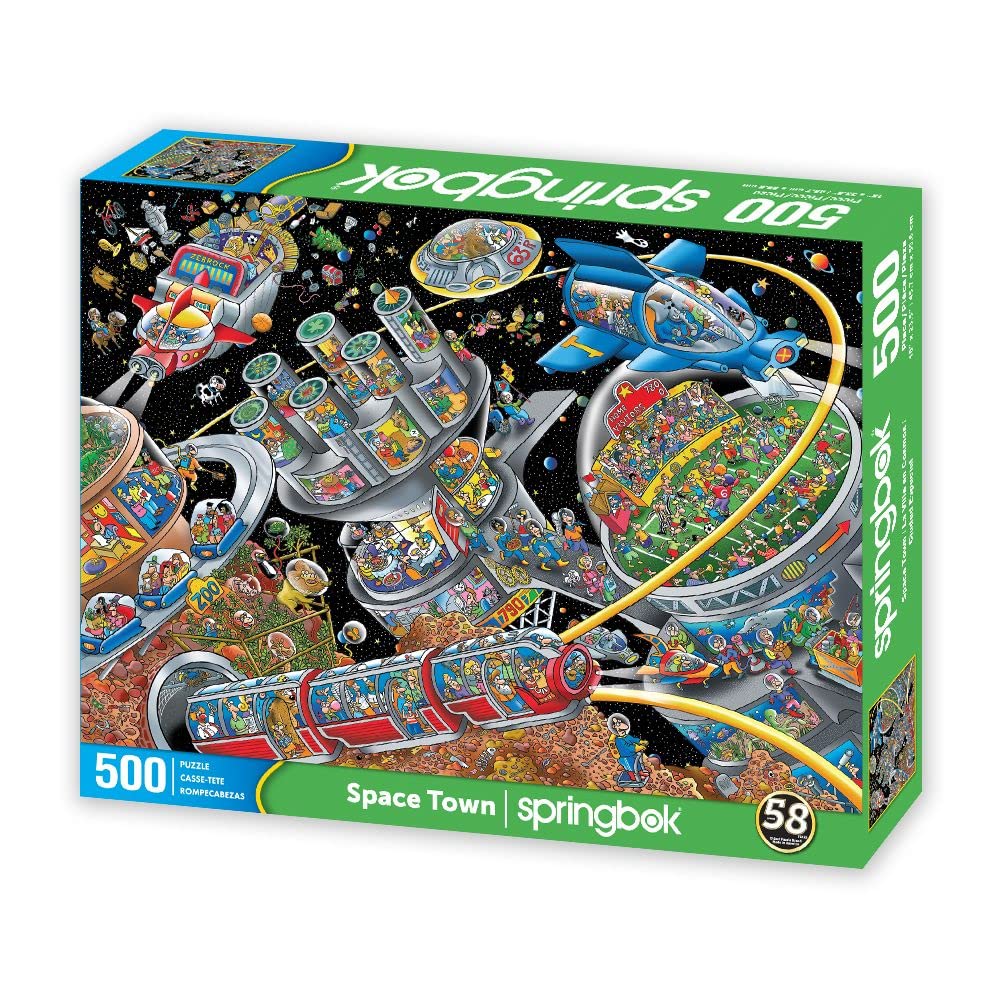 Springbok's 500 Piece Jigsaw Puzzle Space Town - Made in USA