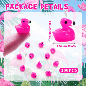 Mini Resin Ducks, 300 Pcs Tiny Ducks, Pink Flamingo Figurine, Resin Animals Toy for Cake Topper, Garden, Dollhouse, DIY Crafts, Party, Aquarium Decor