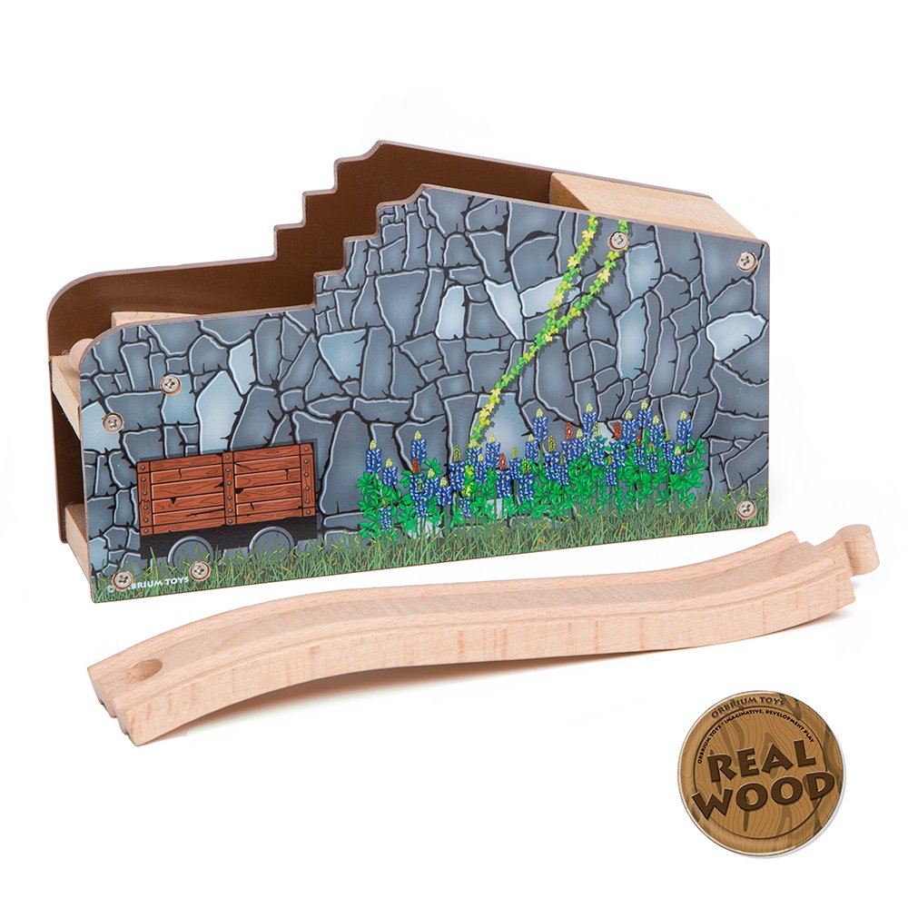 Orbrium Wooden Train Tracks Accessories Secret Mine Tunnel Compatible with Major Wooden Railways Including Thomas and Friends Brio IKEA Melissa & Doug