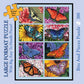 Bits and Pieces - Large 300 Piece Jigsaw Puzzle for Adults - Butterflies and Blooms, Butterflies, Quilt - by Artist Marilyn Barkhouse - Jigsaw Puzzle