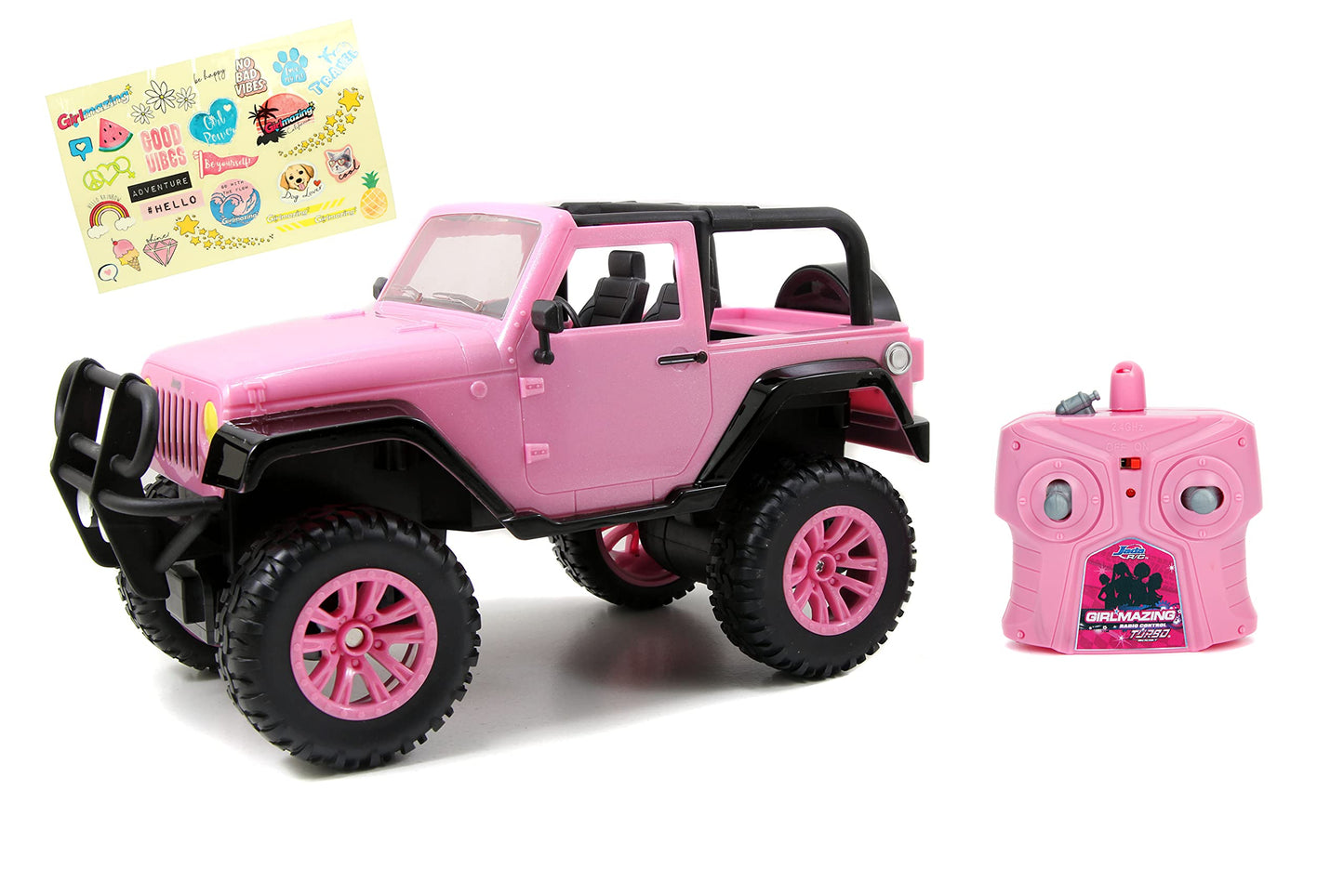 Girlmazing 1:16 Jeep Wrangler RC Radio Control Cars, Toys for Kids (Pink)