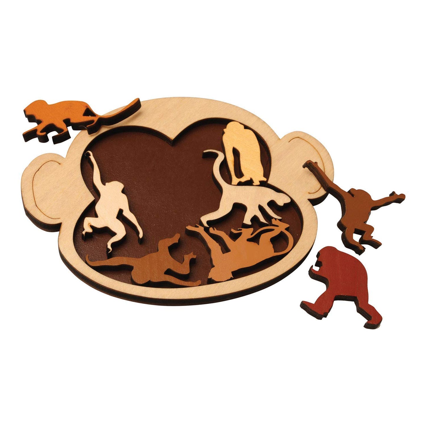 Project Genius INC. Monkey Madness Puzzle - Laser-Cut Wooden Logic Game