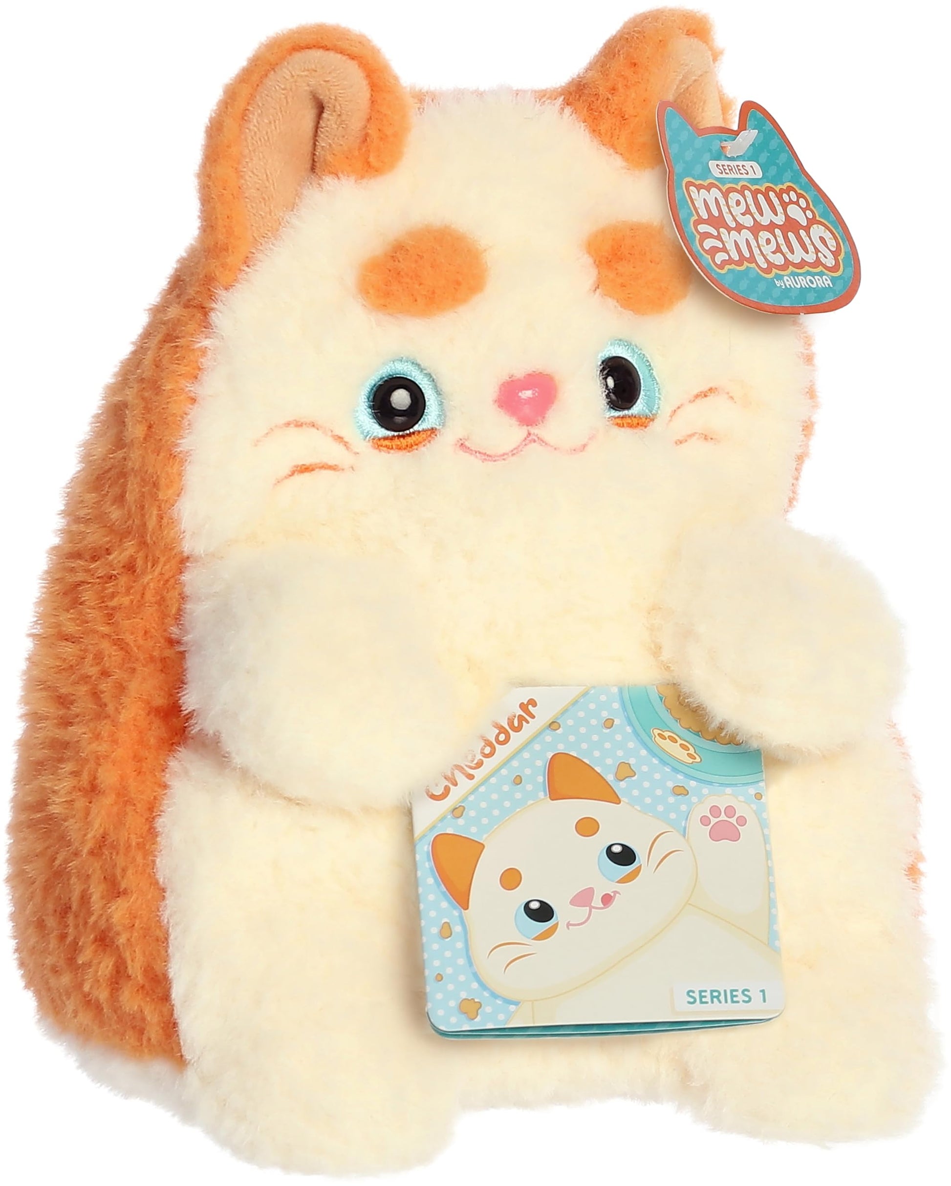 Aurora Playful Mewmews Cheddar Stuffed Animal - Adorable Companions - Endless Play Possibilities - Orange 8 Inches