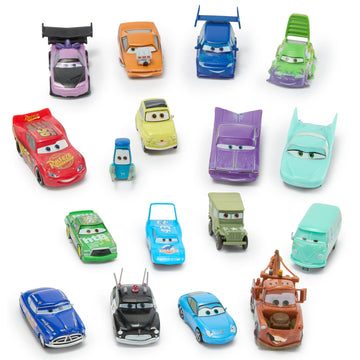 Disney Store Official Cars Mega Figure Set - 17 Fully Sculpted Figurines - Includes Lightning McQueen, Mater, Sarge, & More - Perfect Cars Gift Set