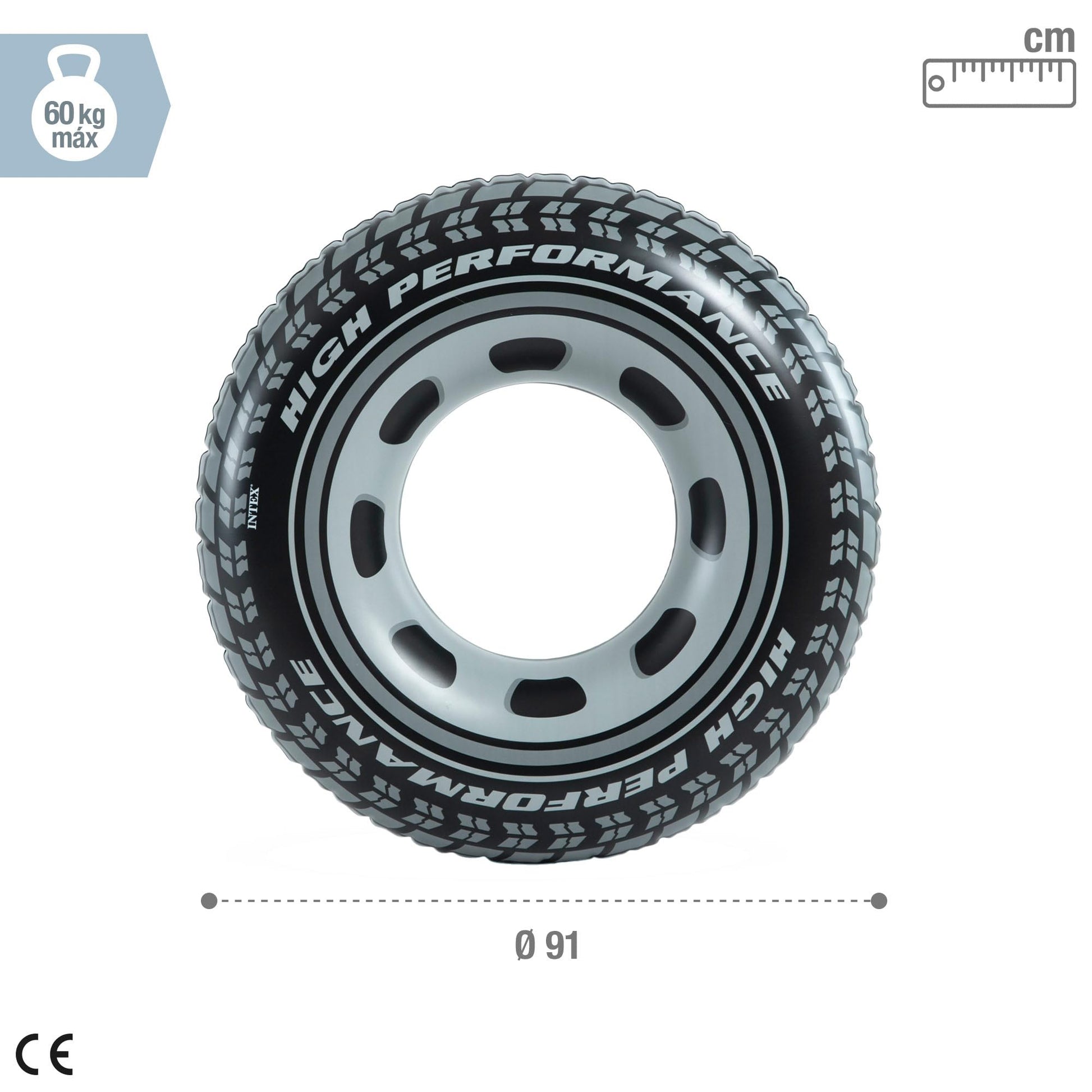 Intex 59252EP 36in Giant Tire Inflatable Pool Swim Tube