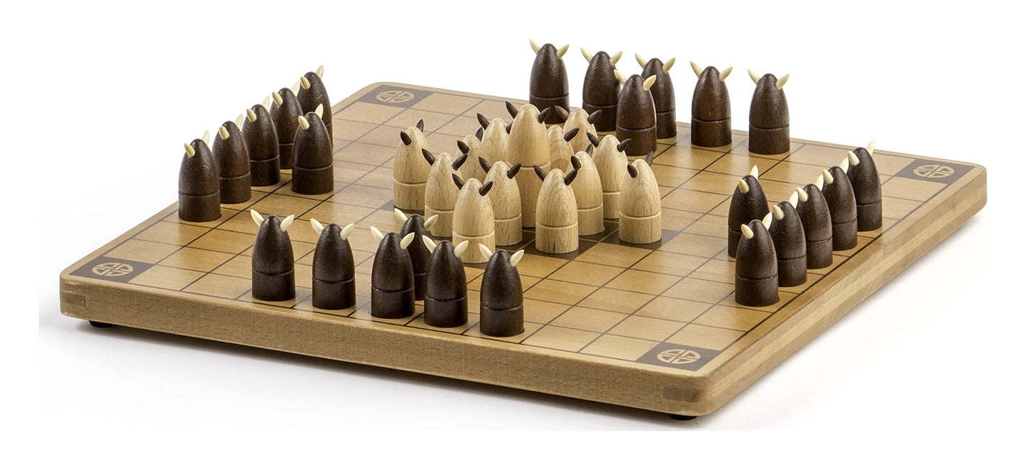 Hnefatafl, Two Player Strategy Game with Wooden Game Board, for Kids and Adults