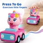iPlay, iLearn Press to Go Unicorn Car Toys for Toddler 1-3, Baby Animal Racing Cars, Infant Girl Push Go Friction Toy, Kids Play Vehicle for 12 18 24