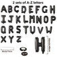 52 Pcs 2 Sets of 16 Inch “A-Z” Letter Balloons Set - Complete Alphabet Mylar Foil Balloons (Each Letter Includes 2 Balloons) for Birthday
