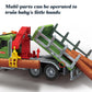 lonfypeng 15 Inch Friction Powered Timber Truck Toy with Loading Crane, 6 Wooden Logs & Lights/Sounds - Play Vehicle Gift for Boys Girls Kids Ages 3-7