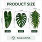 Tropical Leaf Garland Banner Decorations, Pre-Strung Cardboard Monstera Palm Leaves Hanging Garland, Hawaiian Luau Jungle Safari Party Decor