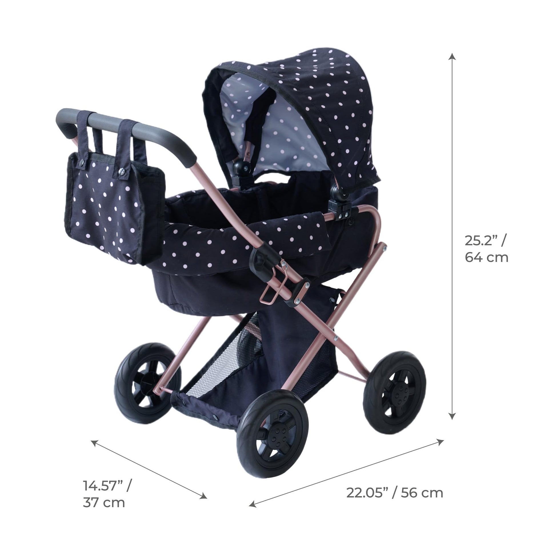 Olivia's Little World Pin Up Foldable Baby Doll Stroller, Classic Style