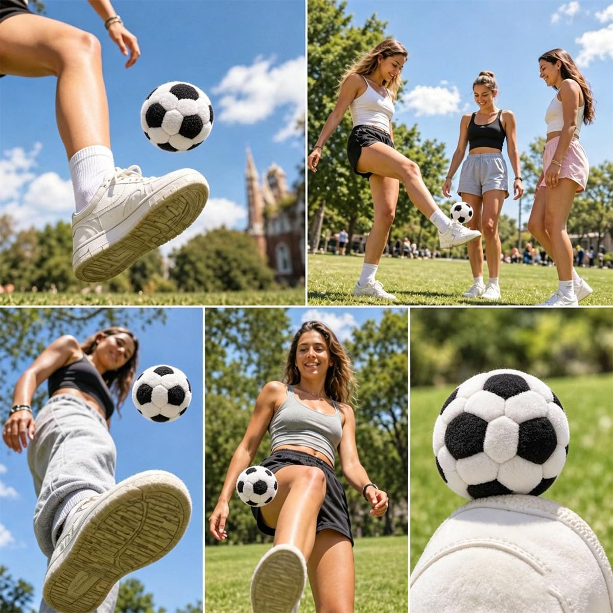 Aurellorzo Footbag 32-Panel Pellet Filled Kick Bag, Soft Durable Juggling Ball for Foot Coordination Training, Outdoor Play, Stress Relief Toy (6