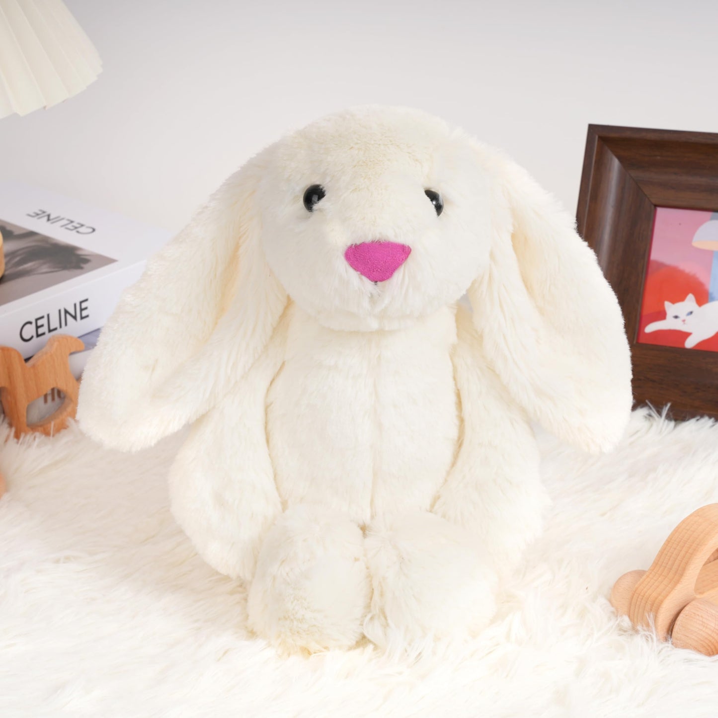 shiguangji Bunny Stuffed Animal Plush Toy 11.8 in, Soft Rabbit Plush for Babies and Toddlers, Cuddly Bunny Toy for Nursery Decor and Easter Gift