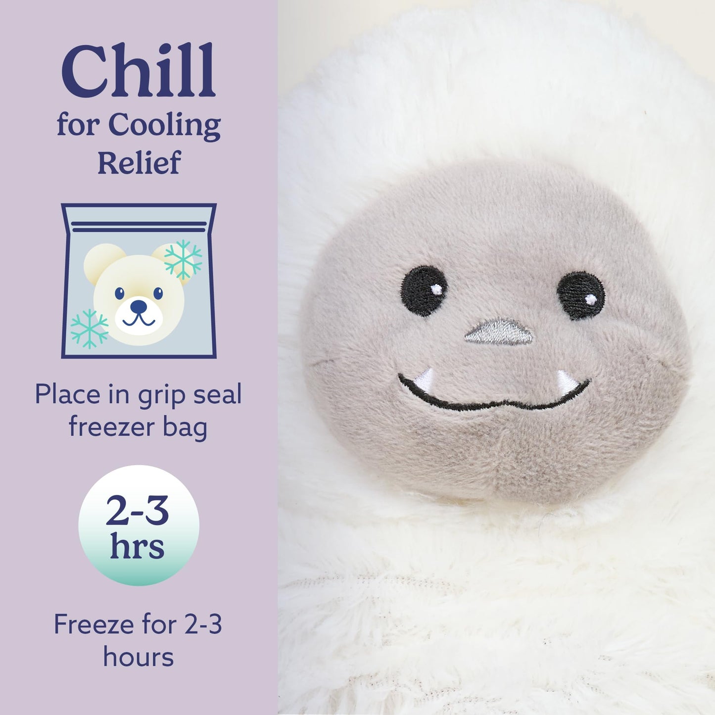warmies Microwavable & Weighted Stuffed Animals, Yeti - Heated Stuffed Animal Plushie for Warmth & Comfort - Cute Soft Plush Toys for Adults