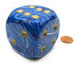 Blue Vortex With Gold Pips 50mm (2in) D6 Die Chessex