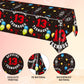 Xiliconie 13th Birthday Decorations for Boys Red Black Official Teenager 13th Party Plastic Disposable Rectangular Table Cover for Boys Birthday
