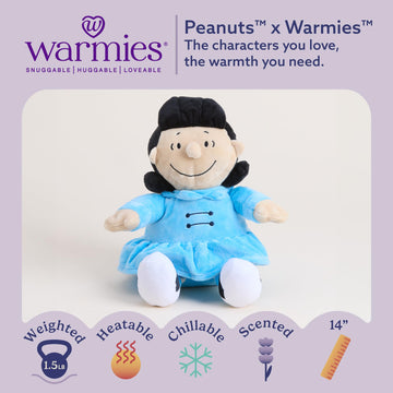 warmies x Charlie Brown - Microwavable & Weighted Stuffed Animals, Lucy - Soothing Heat Therapy & Lavender Aroma - Chillable Cooling Comfort