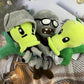 JHESAO 3 PCS Plants and Zombies Plush Plants Sets Zombies Toy Pea, 1 2 Stuffed Soft Gatling Pea Doll, Newspaper Zombie PVZ Plush Figure Doll New