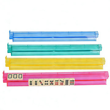 HBLEDOT Mahjong Racks with Pushers - Premium One-Piece Rotating Acrylic Racks with 4 Colors, Compatible with American Mahjong
