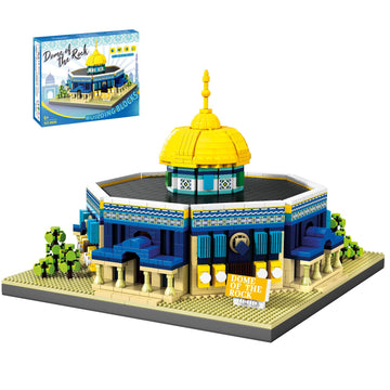 LQPFBSM Dome of The Rock Building Blocks Sets Islamic Architecture Building Kits World Famous Landmark Model Toys Eid Gifts for Muslim Adults Kids