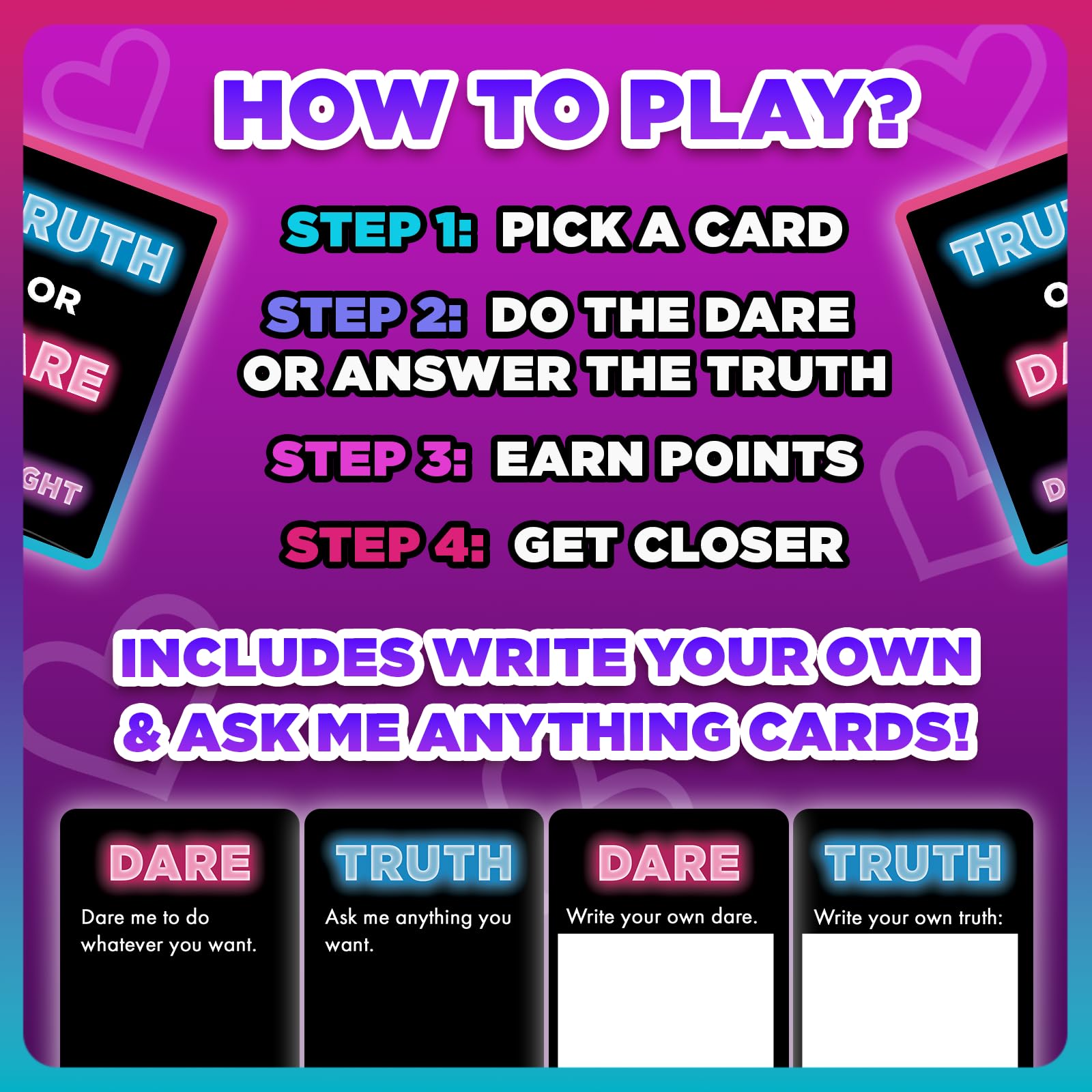 Truth Or Dare Date Night Couples Card Games for Adults with 250 Cards + Spicy Point System | Perfect for Romantic Date Night & Connection