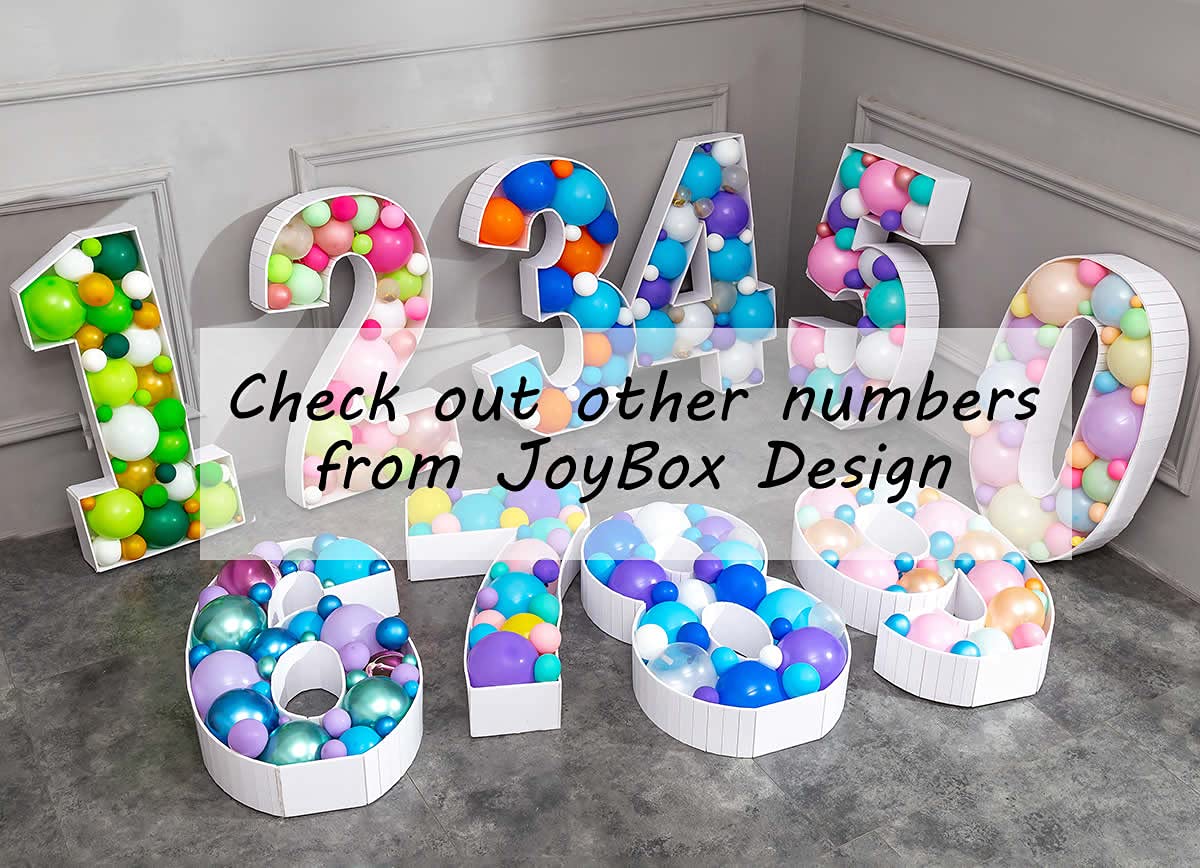 Mosaic Balloons Frame Numbers 0 Pre-Cut Large Foam Board Sign Cut-out for Boy Girl Birthday Backdrop Anniversary Decoration