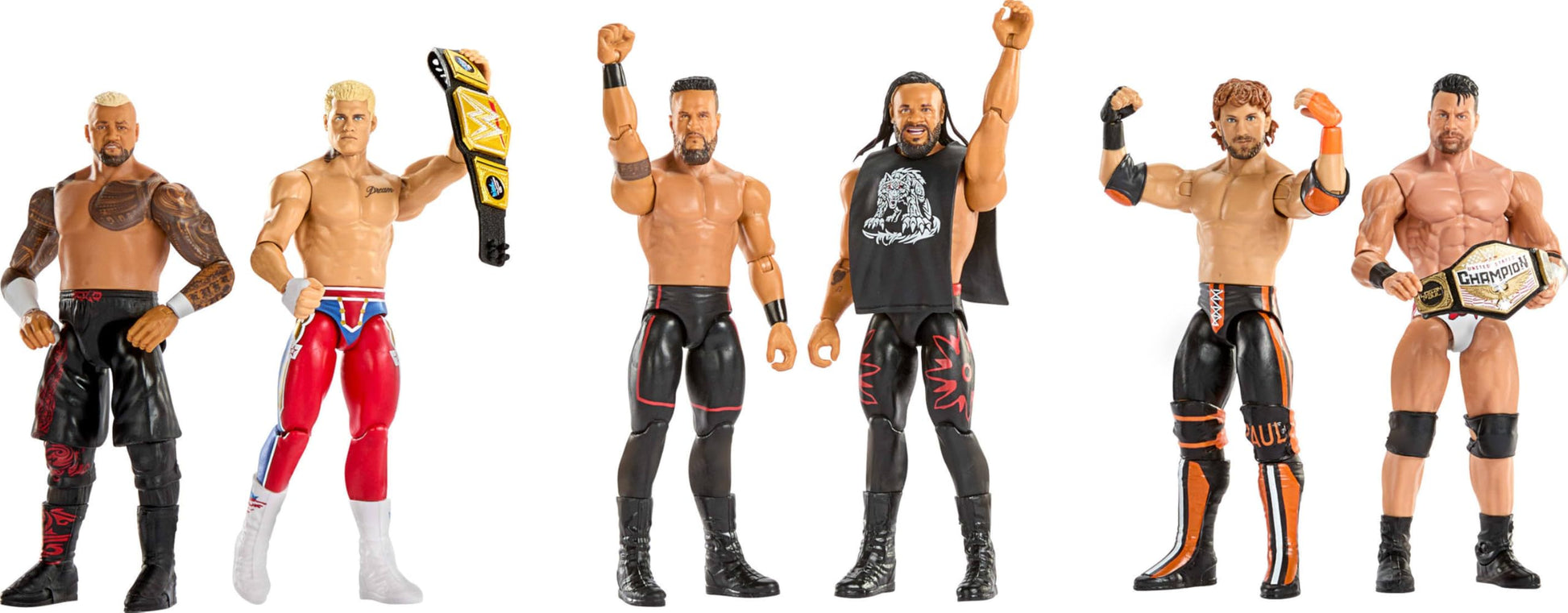 Mattel WWE Main Event Showdown Action Figures 2-Pack with Accessory, Series #24 Cody Rhodes vs Solo Sikoa Collectible Set, 6-inch