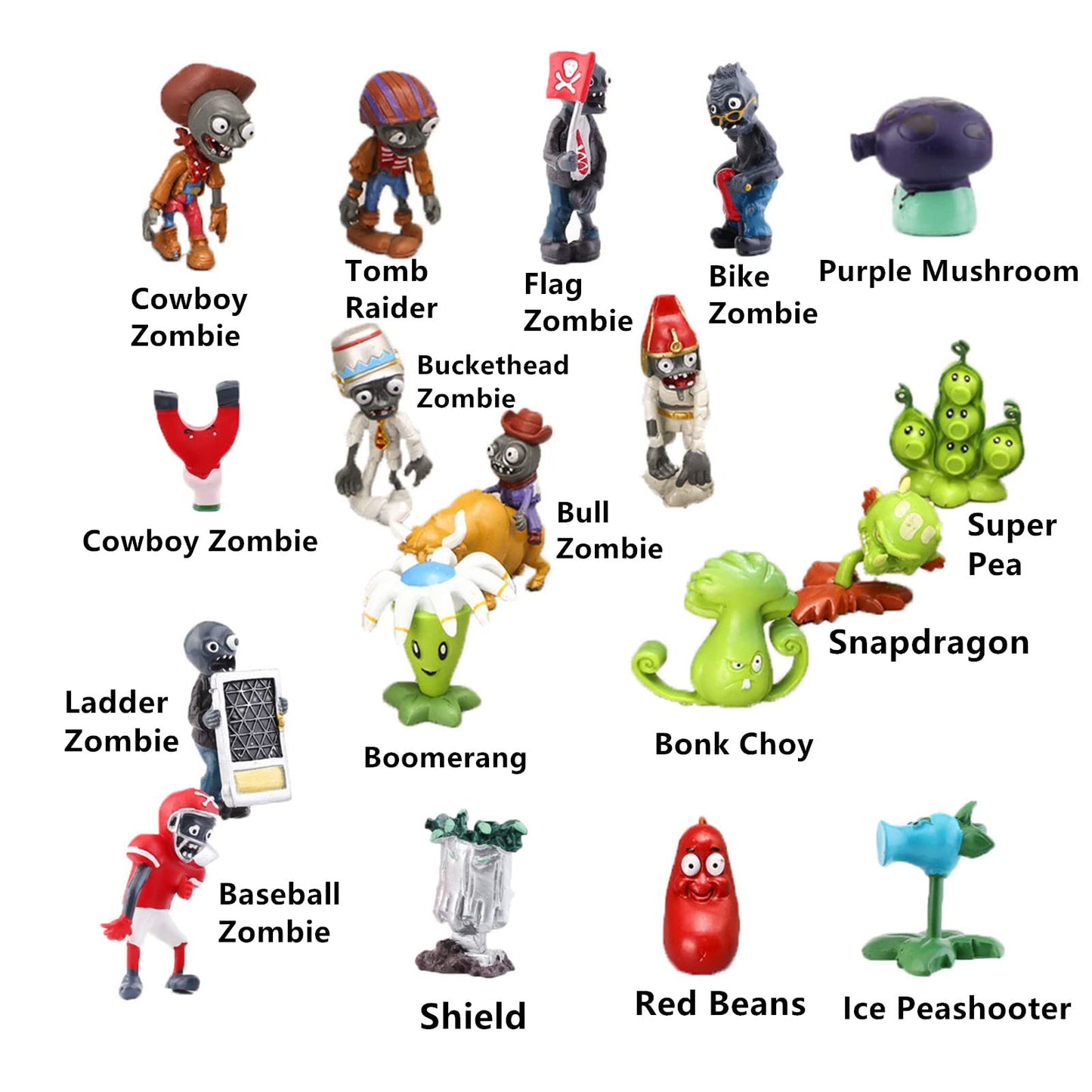 JHESAO 18PCS Plants and Zombies PVZ Toys Set Action Figures PVC Toy New, Great Gifts for Kids and Fans, Birthday and Party New