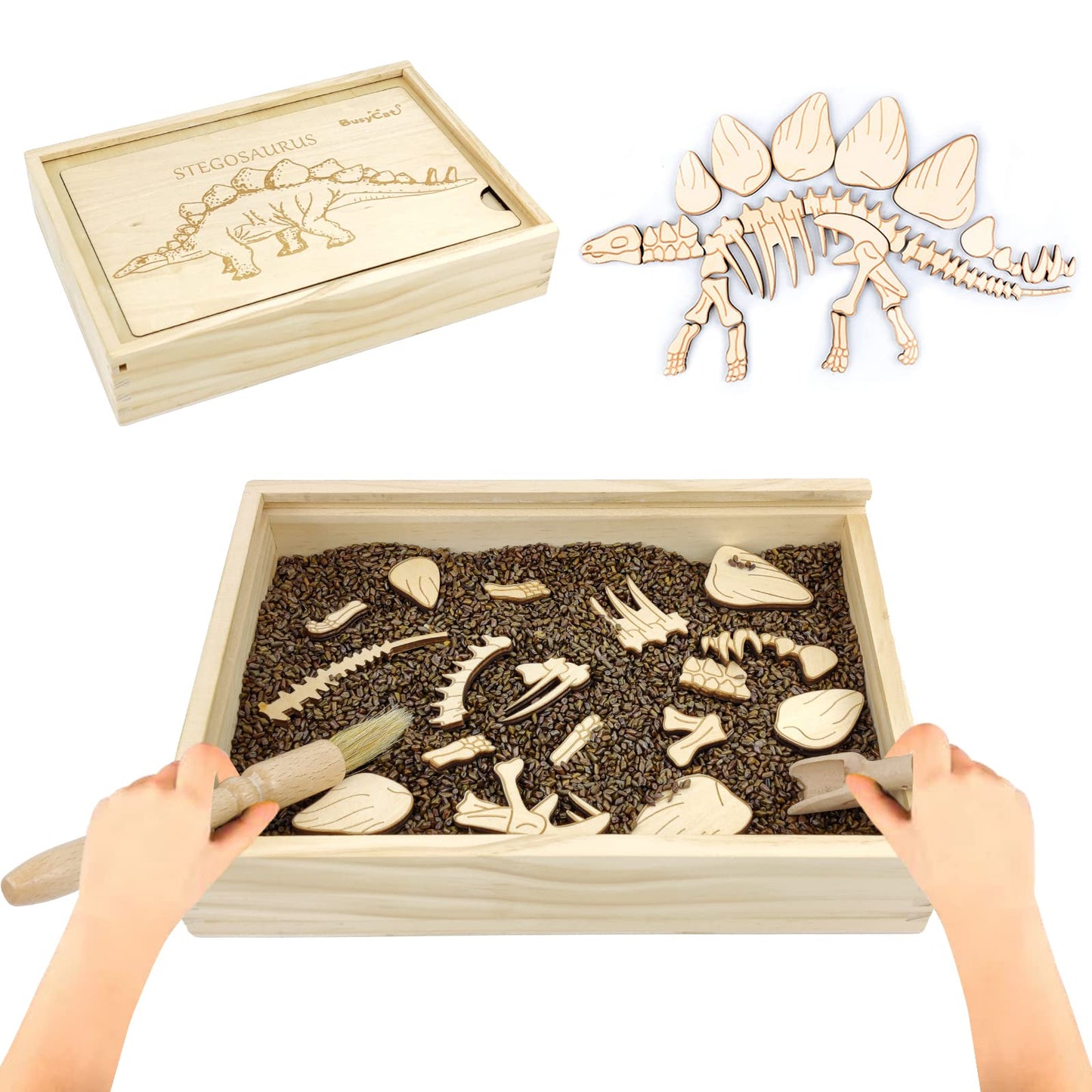 Dinosaur Excavation Archaeology Dig Kit for Kids, Fossil Explore Sensory Bin Toys, Dino Skeletons Bones Puzzle Game, Archaeology Science STEM Toys