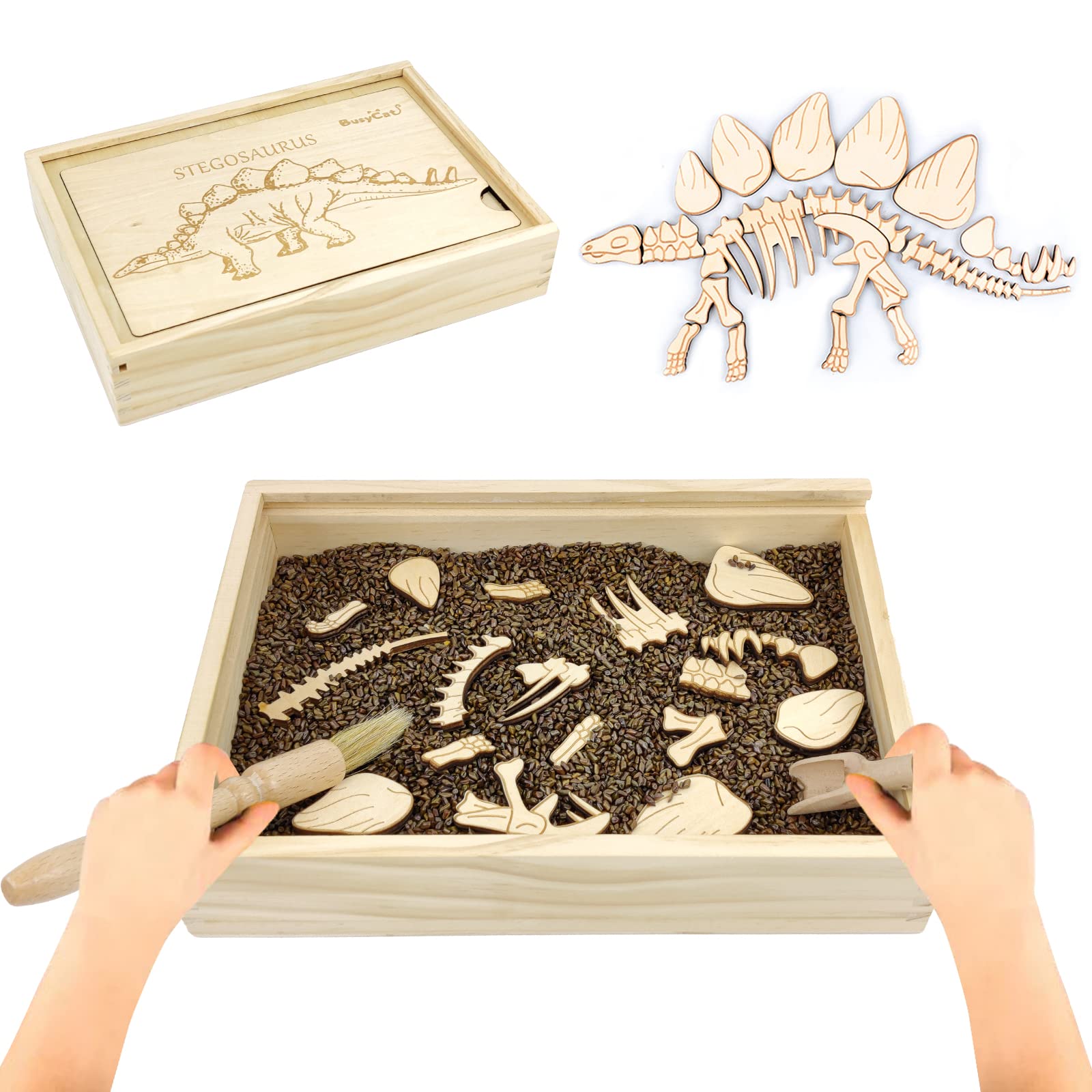 Dinosaur Excavation Archaeology Dig Kit for Kids, Fossil Explore Sensory Bin Toys, Dino Skeletons Bones Puzzle Game, Archaeology Science STEM Toys