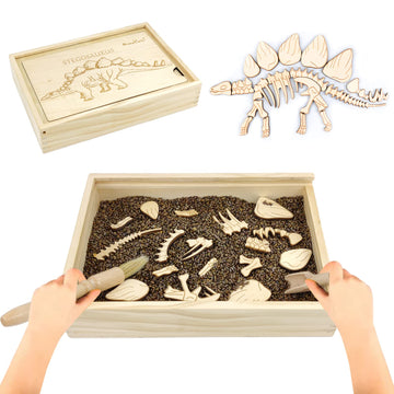 Dinosaur Excavation Archaeology Dig Kit for Kids, Fossil Explore Sensory Bin Toys, Dino Skeletons Bones Puzzle Game, Archaeology Science STEM Toys
