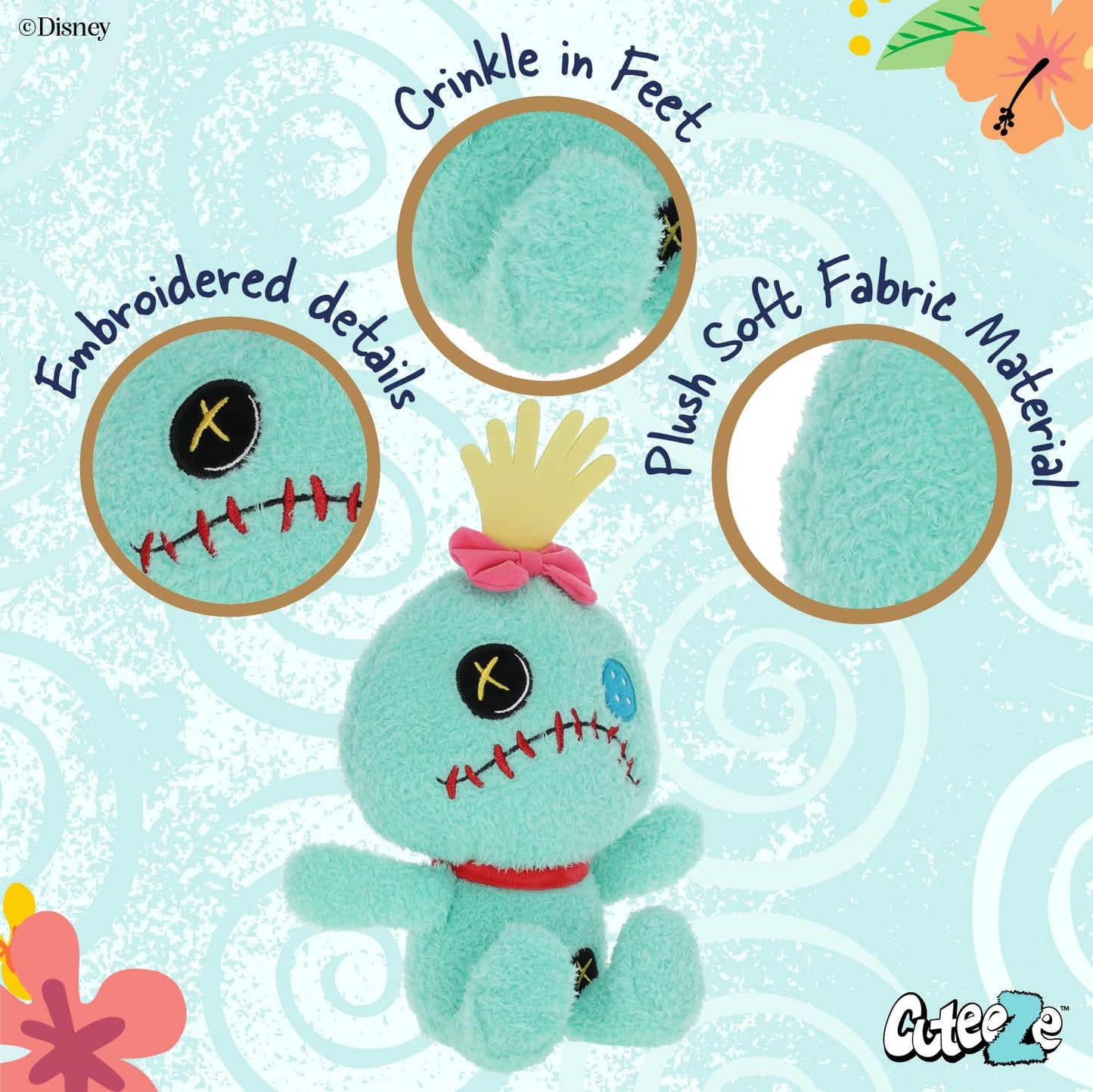 Kids Preferred - Disney Baby Lilo & Stitch Scrump Plush Stuffed Animals, Multicolor, 12 inches