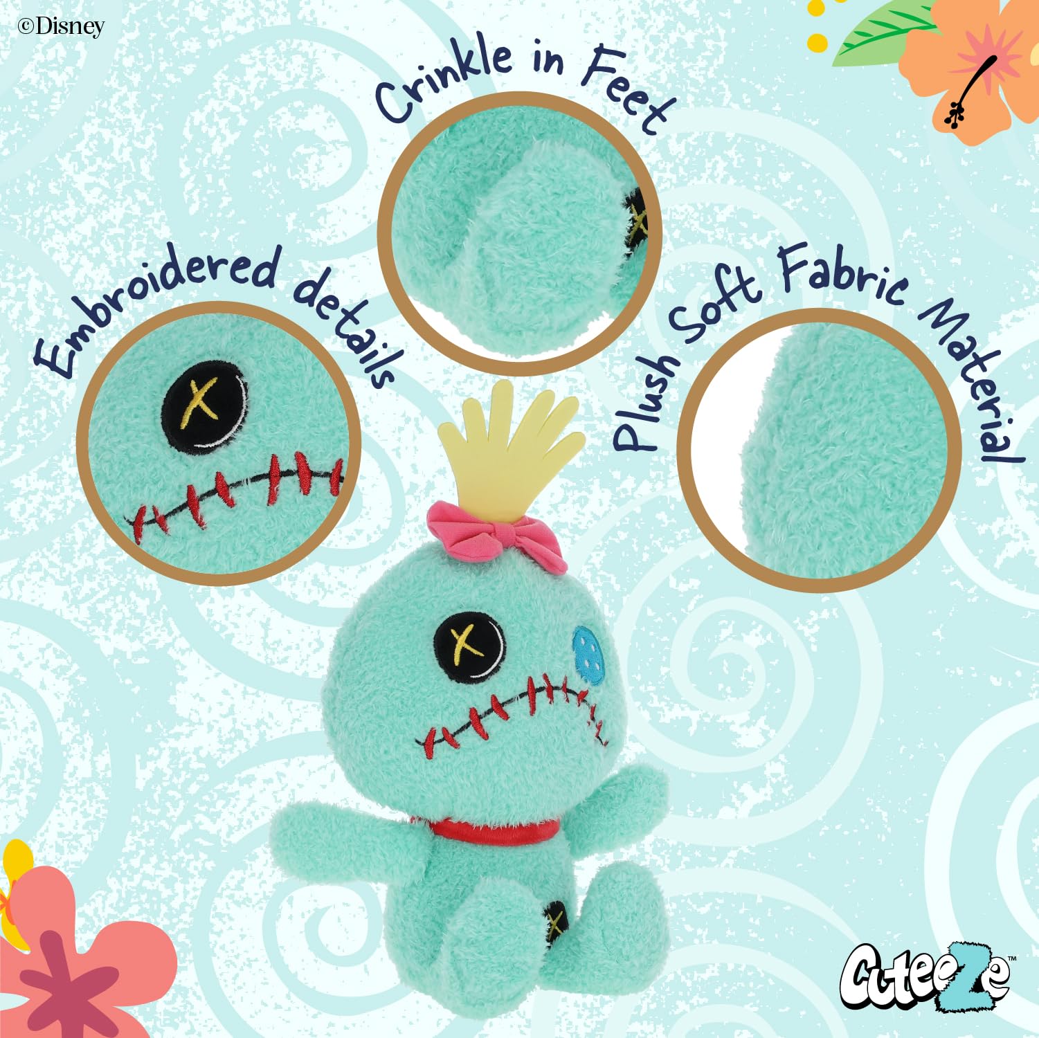 Kids Preferred - Disney Baby Lilo & Stitch Scrump Plush Stuffed Animals, Multicolor, 12 inches