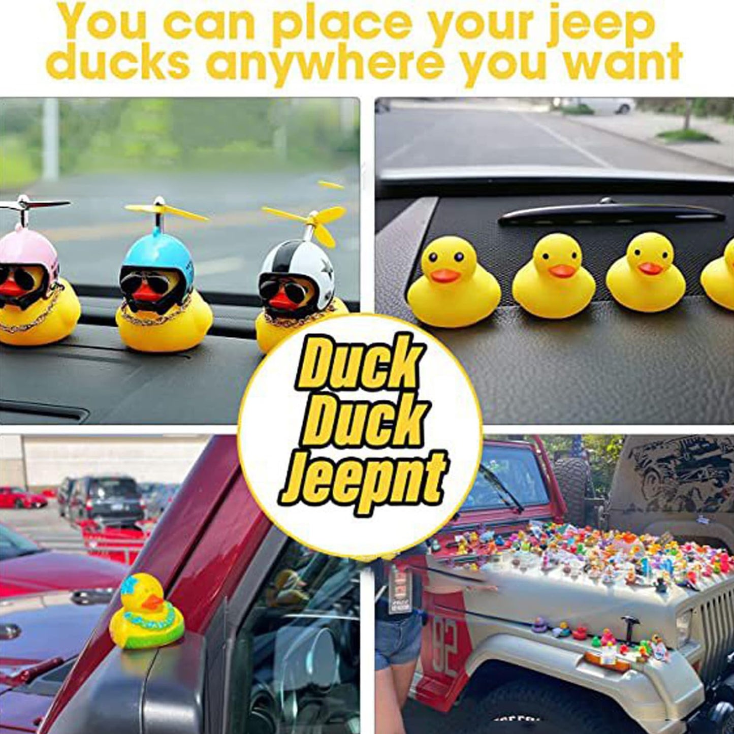 AKLOPE 2024 New Duck Plug - Rubber Duck Mount,Flock Locker Rubber Duck Holder for Jeep Dash and Fixed Display,Gift for Jeep LoverIncludes Double Sided