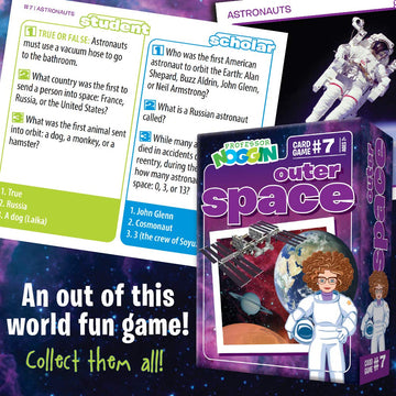 Outset Media Professor Noggin's Outer Space Trivia Card Game - an Educational Based Card Game for Kids - Trivia, True or False, and Multiple Choice