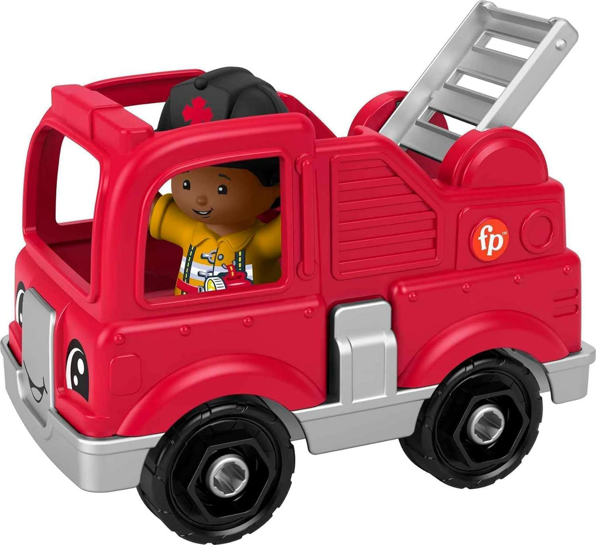 Fisher-Price Little People Vehicles and Figure Bundle with Fire Truck, Tractor, Electric Car and Toy Truck (Pack of 4)