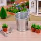 Silver 1/12 Miniature Bucket Dollhouse Decoration Accessories, DIY Doll House Kit