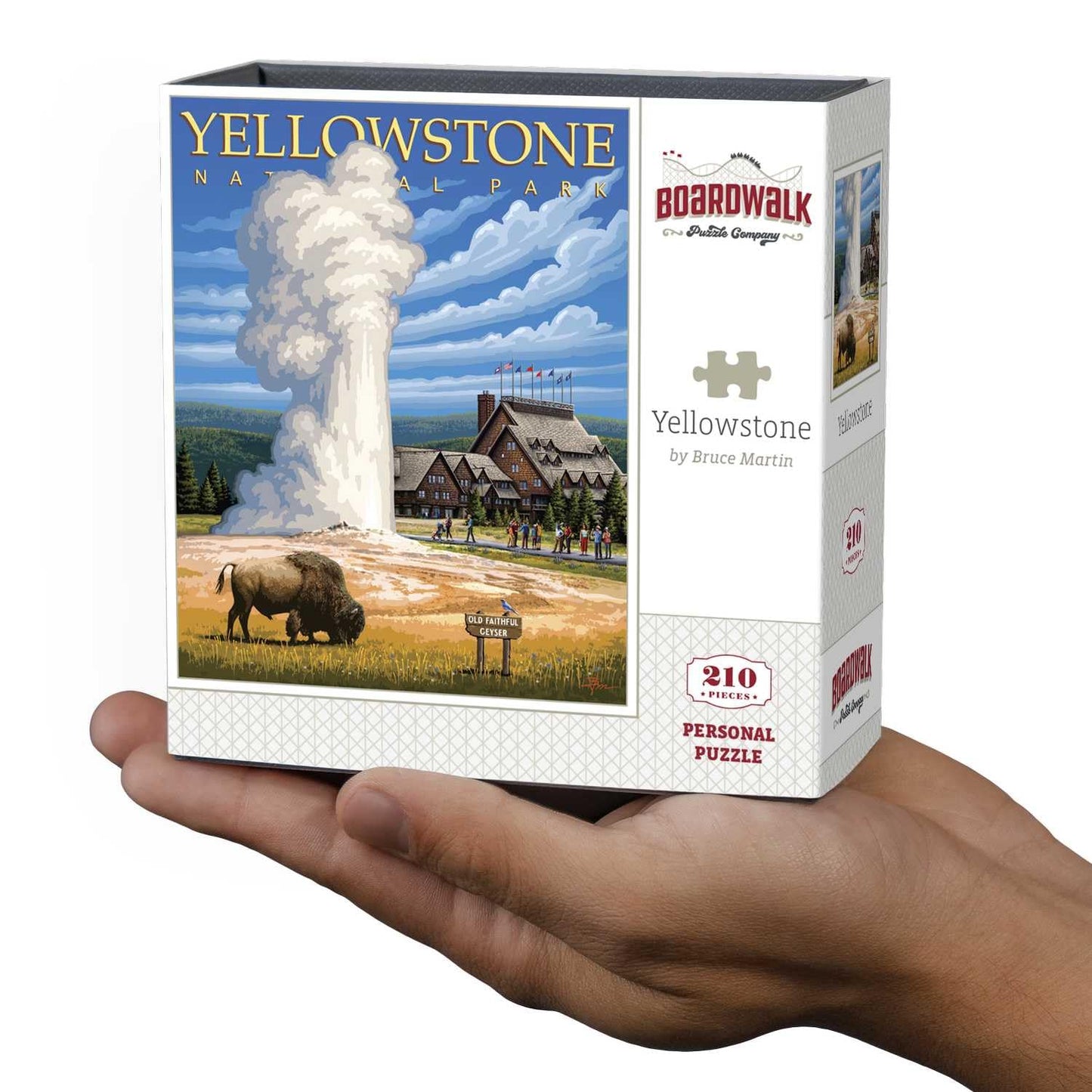 Boardwalk Yellowstone 210 Piece Personal Puzzle, Jigsaw Puzzles with Premium Box, National Park Gifts for Adults, 6"x8"