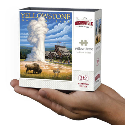Boardwalk Yellowstone 210 Piece Personal Puzzle, Jigsaw Puzzles with Premium Box, National Park Gifts for Adults, 6"x8"