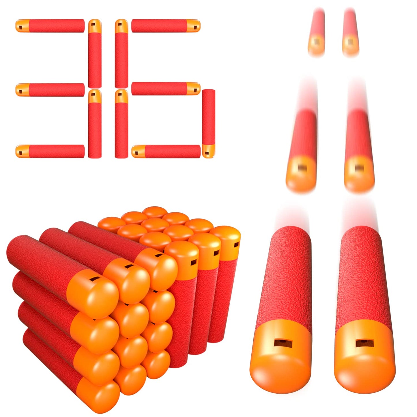 TORMEN Mega Darts Refill Pack, Compatible for Nerf Mega Series, 36 Pcs, Red