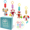Baby Car Seat Toys, Infant Soft Plush Rattle, Cute Animal Doll,Early Development Hanging Stroller Toys for Newborn Boys Girls Gifts (12 PCS)