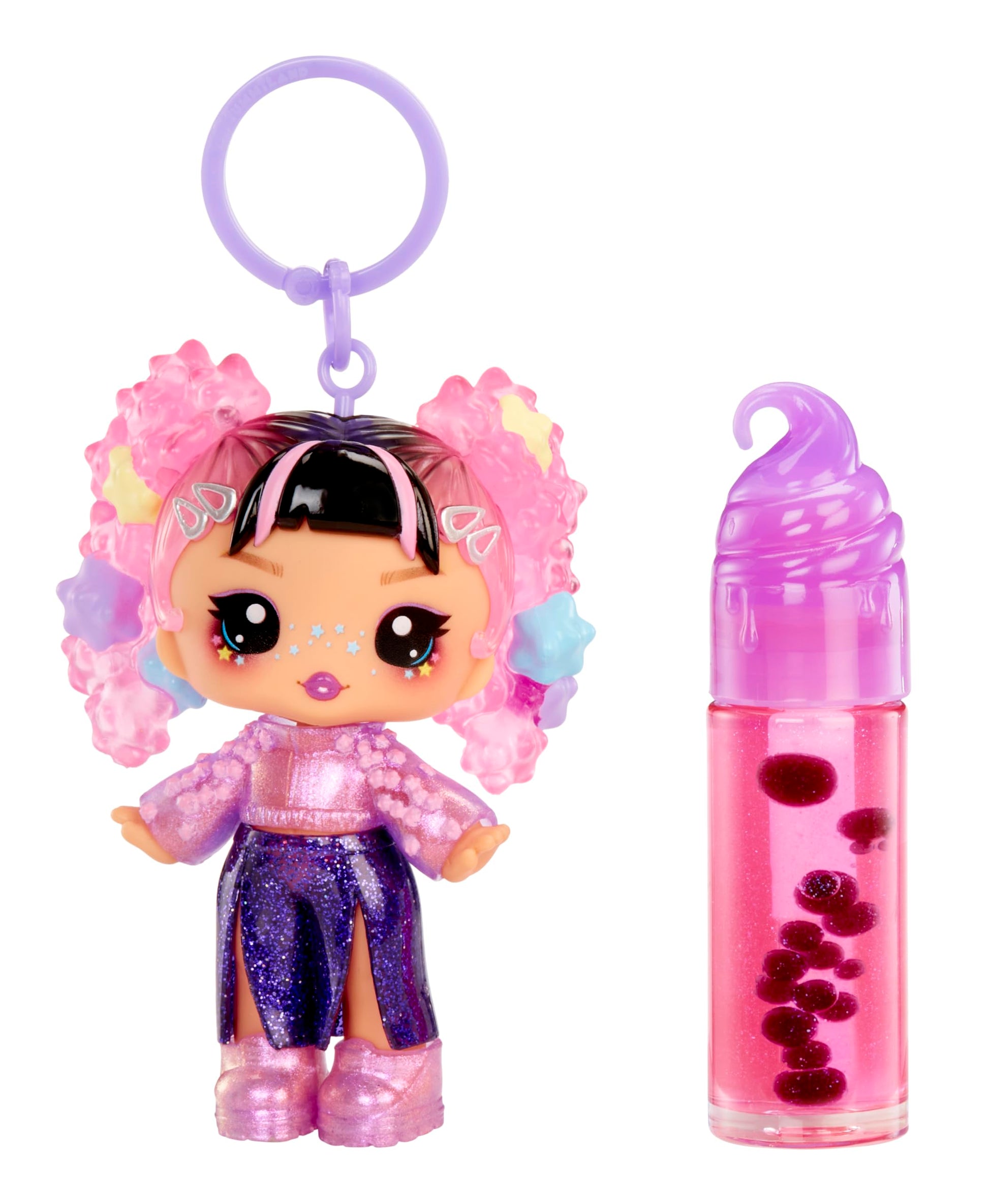 Yummiland Lip Gloss Doll: Sour Sweeties - Astrid Stars Includes DIY Lip Gloss + Removable Keychain, Cosmetic Play, Collectible, Ages 4+