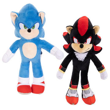 Sonic The Hedgehog 3 Movie Plush: Sonic The Hedgehog & Shadow 9-Inch Stuffed Toy Figures - Officially Licensed 3 Movie, Amazon 2-Pack Kids Plush Toy