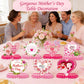 9 Pcs Floral Mother Birthday Table Centerpieces Pink, Floral Mother Party Table Decorations for Party, Best Mom Ever Honeycomb Party Supplies Kit