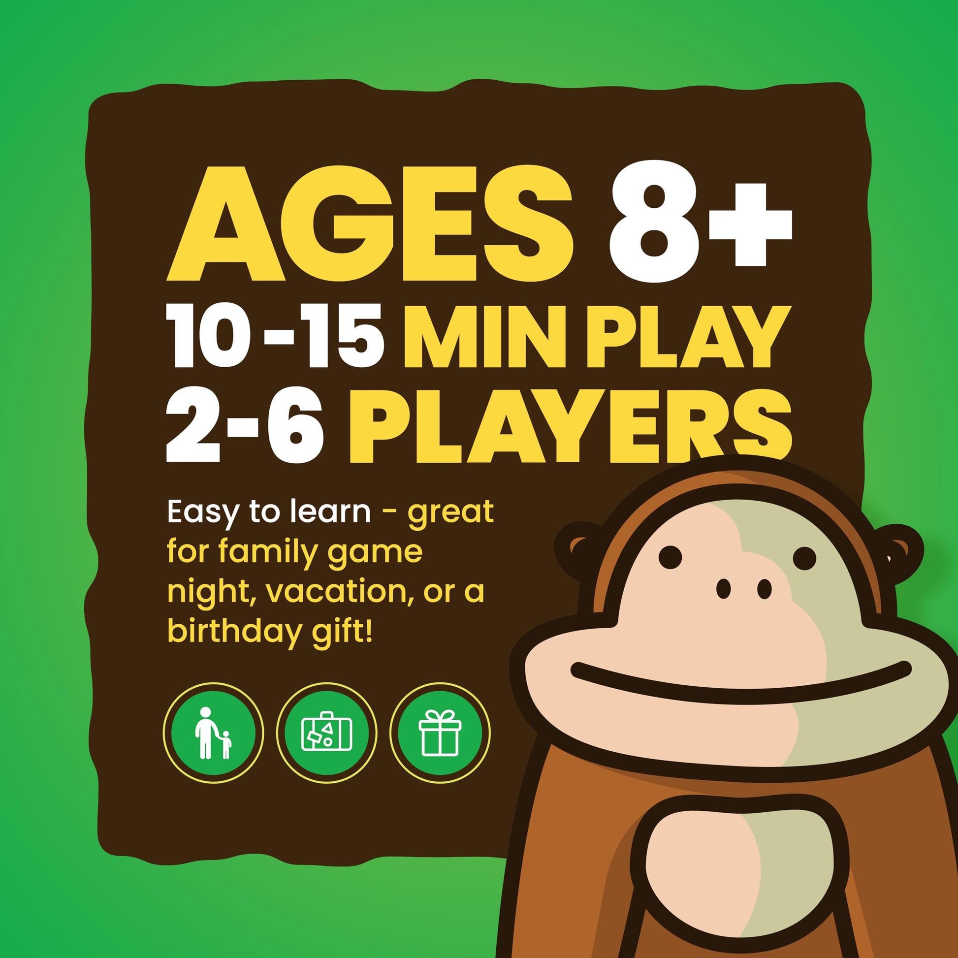 800 Pound Gorilla Board Game by Taco Cat Goat Cheese Pizza - Fun Family Card Game for Kids and Adults - Great for Family Game Night, Birthday Gift