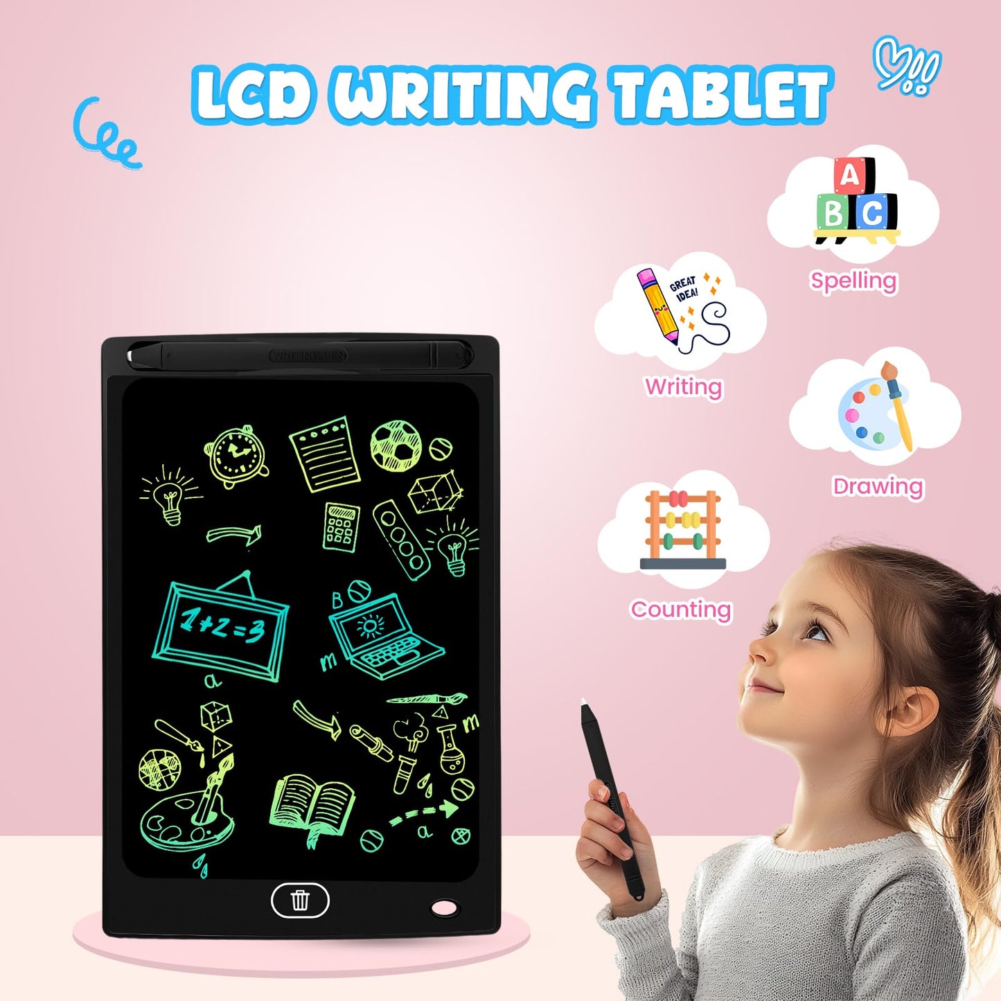 24 Pack 8.5 inch LCD Writing Tablet for Kids - Erasable and Reusable Toddler Doodle Board, Ideal Drawing Pad for Learning Toy for Ages 3-8,Gift