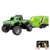 Flashstar Mini Rc Truck, 1:64 Scale Monster Truck Remote Control Car with Lights, 2.4Ghz Remote Control, Speed/Steering Adjustable (Green)