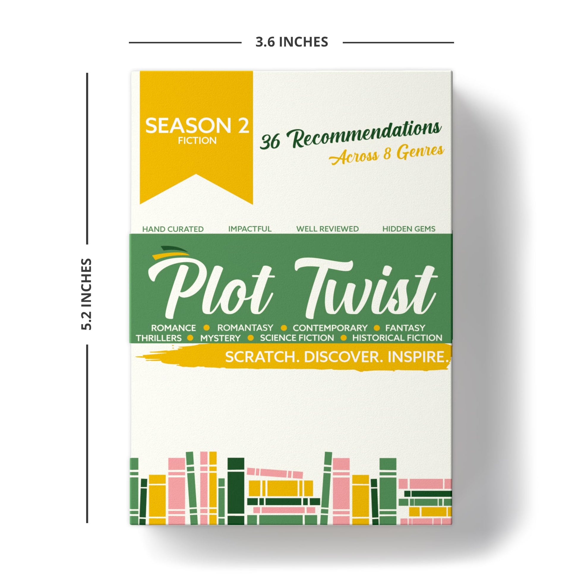 Blue Wasatch Games Plot Twist Season 2: 36 Book Recommendation Scratch Off Cards Across 8 Unique Fictional Genres. Gift for Couples, Book Clubs