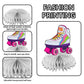 Roller Skates Honeycomb Centerpieces Retro Hip Hop Roller Skating Theme Decor for Girls Teens Baby Shower Neon Rainbow Glow Party Roller Skating Party
